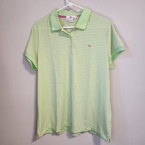 Vineyard Vines Light Green Striped Polo